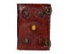 Real Brown Leather Handmade Diary Gods Eye Stone Journal Travel Blank Notebook